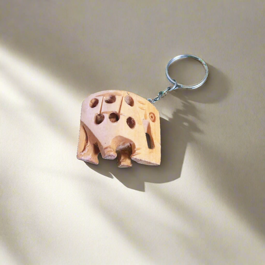 Handmade Wooden Elephant Key Ring